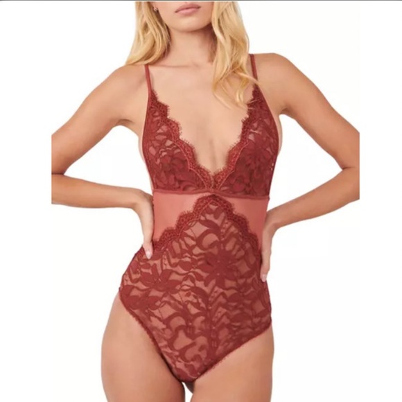 FREE PEOPLE ❤️🔥 PUMPKIN SPICE COLOR BODYSUIT NWT - Picture 2 of 8